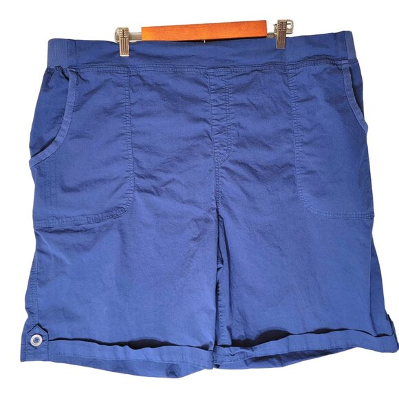 Soft Surroundings Womens Drape 9 inch Elastic Waist Pull On Pockets Blue 3X - Picture 1 of 9